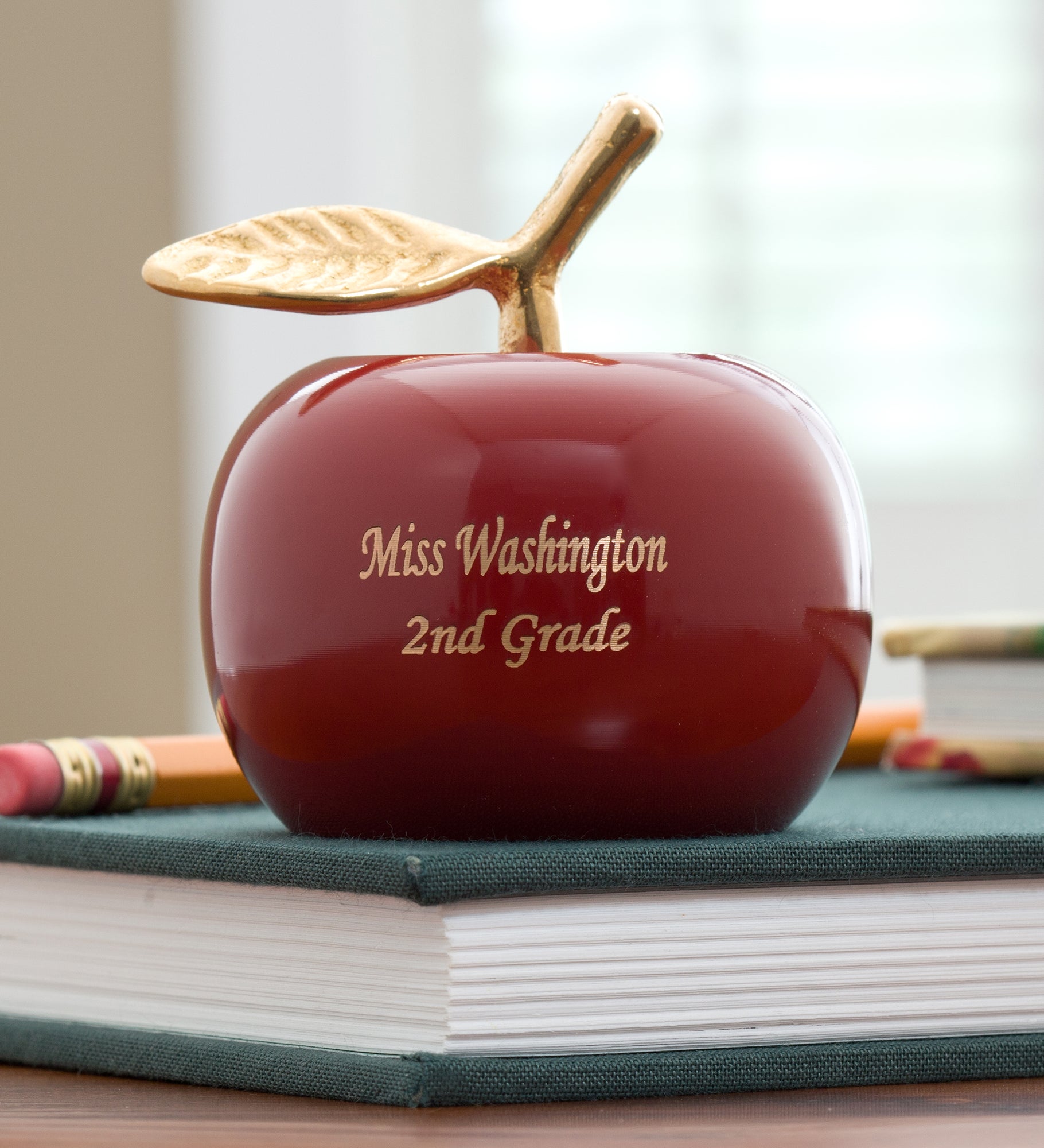 Personalized Apple Brass Teacher Bell